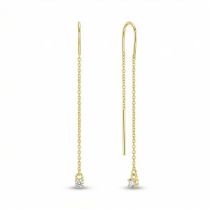 gold-plated-sterling-silver-long-threader-earrings Gold plated sterling silver long threader earrings with a fine chain design and subtle crystal drop.