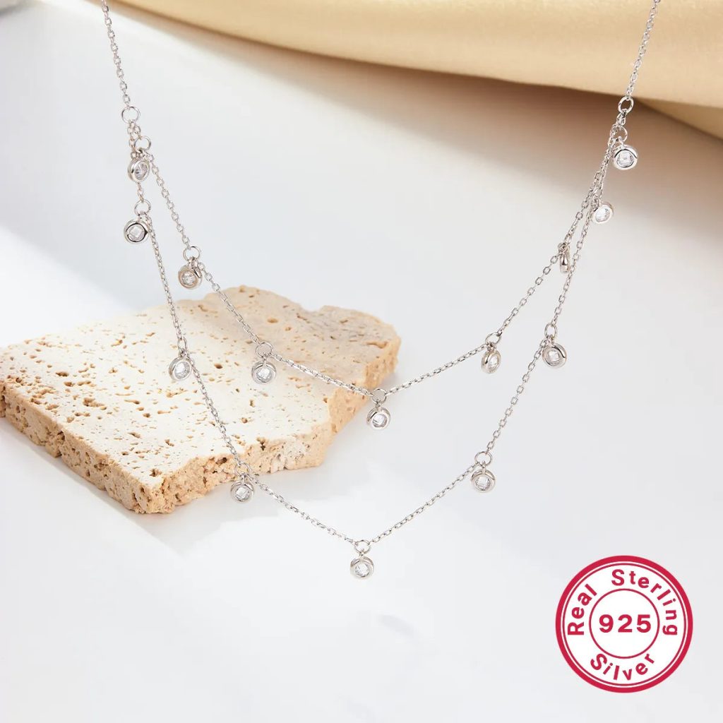 Cloudlet Sterling Silver Zircon Gemstone Necklace - Image 3