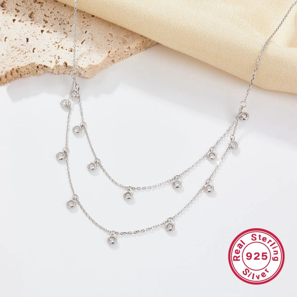 Cloudlet Sterling Silver Zircon Gemstone Necklace - Image 5