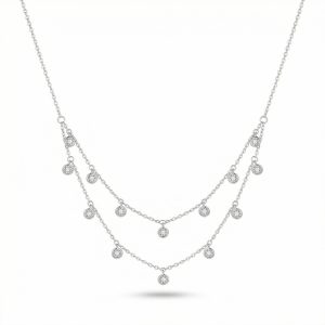 Cloudlet Sterling Silver Zircon Gemstone Necklace