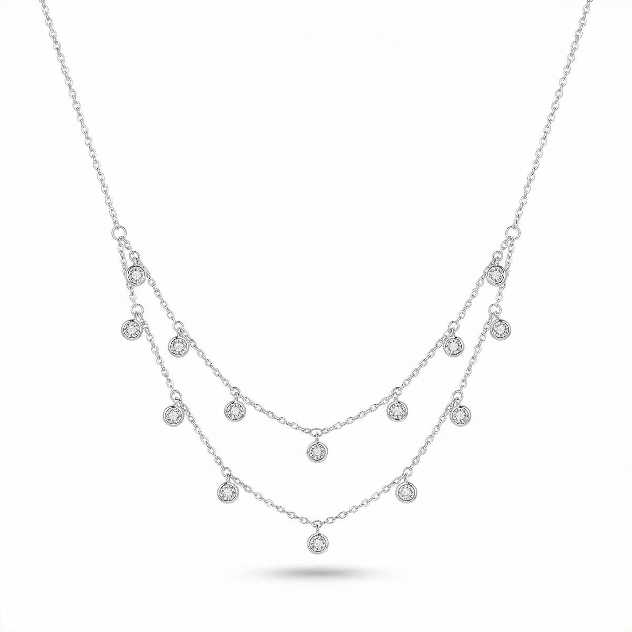Cloudlet Sterling Silver Zircon Gemstone Necklace