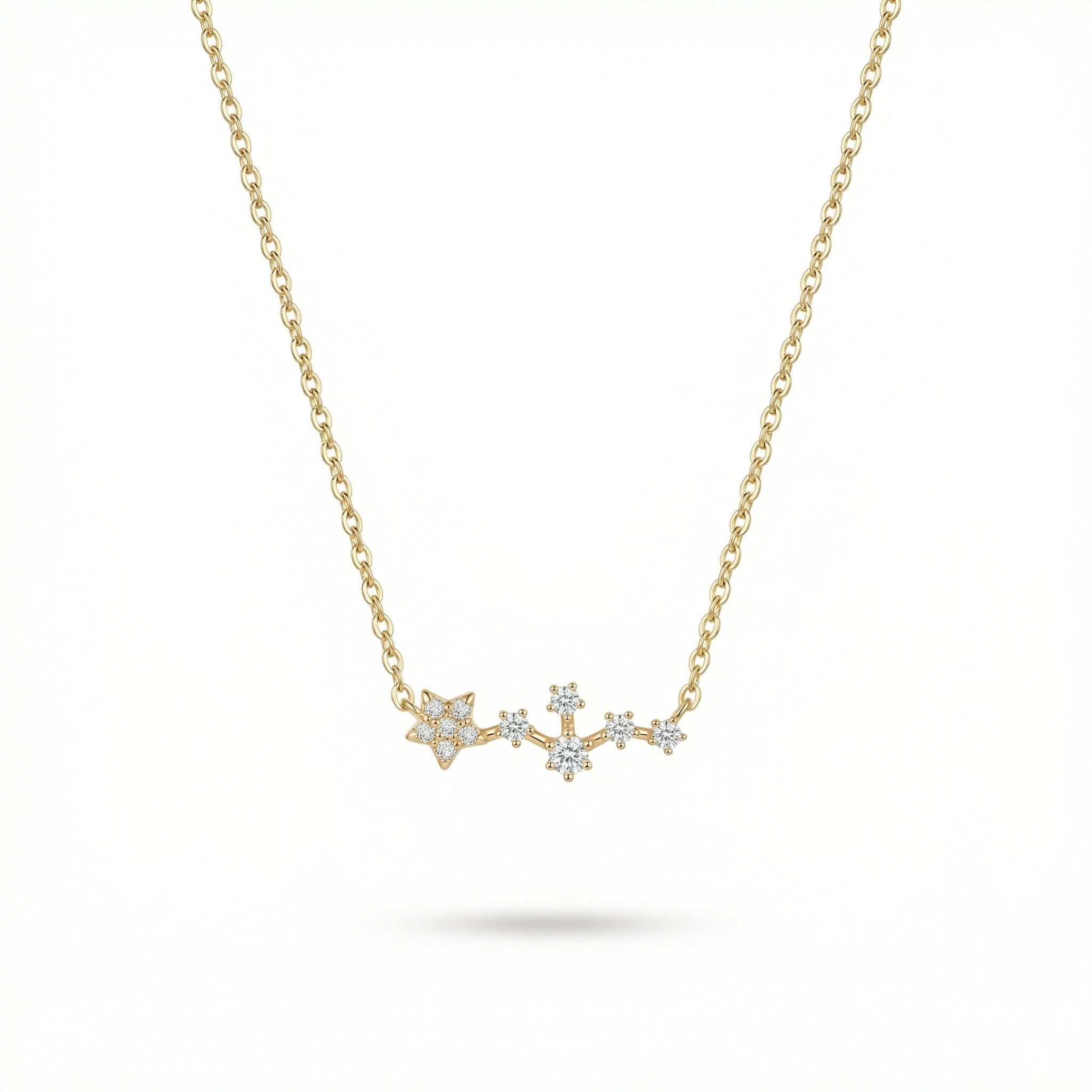 Milky Way Star Sterling Silver 14K Gold Plated Necklace