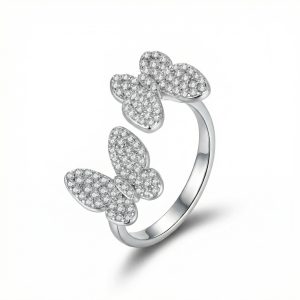 Butterfly Whispers Adjustable Sterling Silver Ring