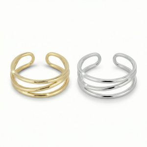 Aurora Sterling Silver or 18K Gold Plated Adjustable Ring