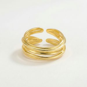 Solaria Curl Gold Adjustable Ring