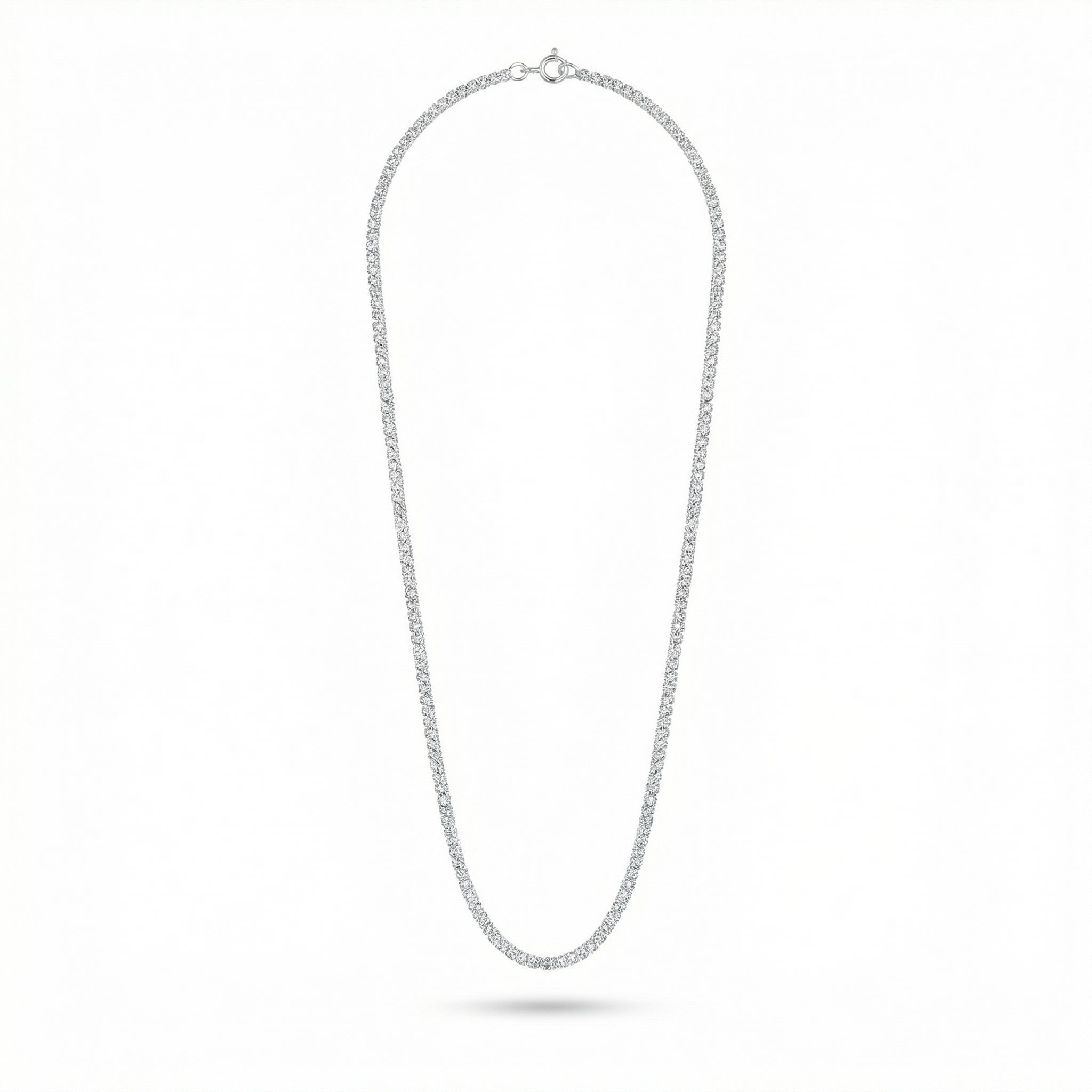 Pureline Twinlight Sparkling Sterling Silver Necklace