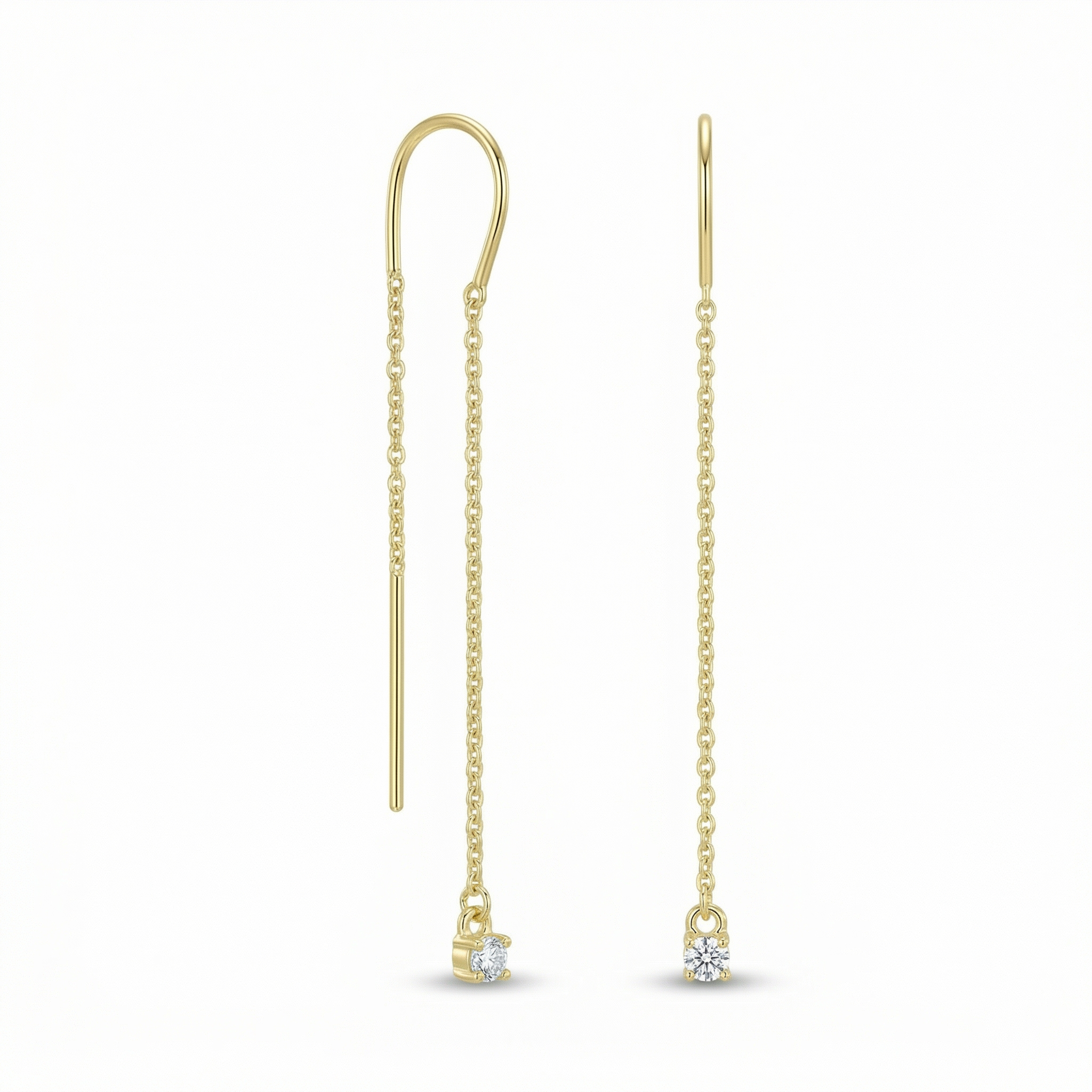 Dewline Gold-Plated Sparkling Zircon Gemstone Hoop Earrings - Image 2
