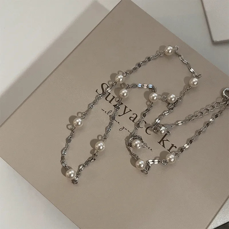 Sea Lily Sterling Silver Pearl Necklace - Image 3