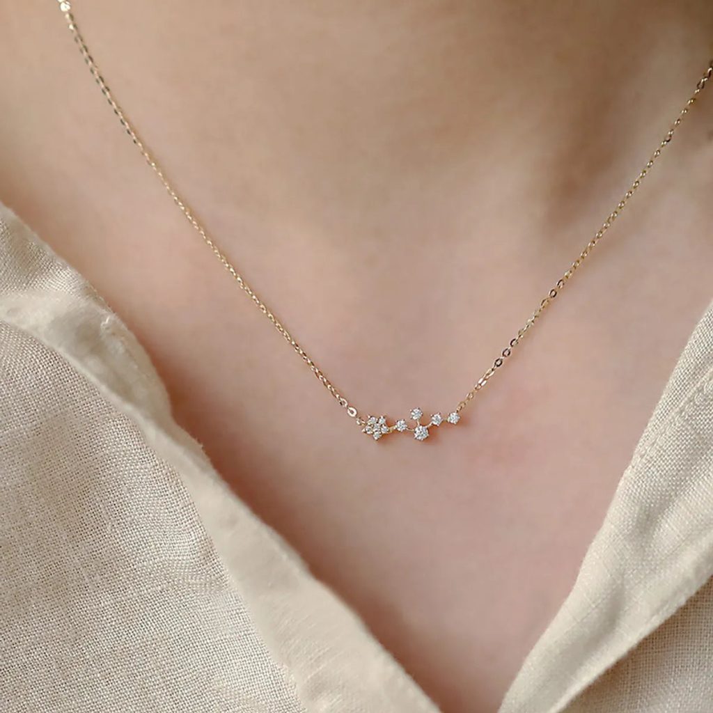 Milky Way Star Sterling Silver 14K Gold Plated Necklace - Image 3