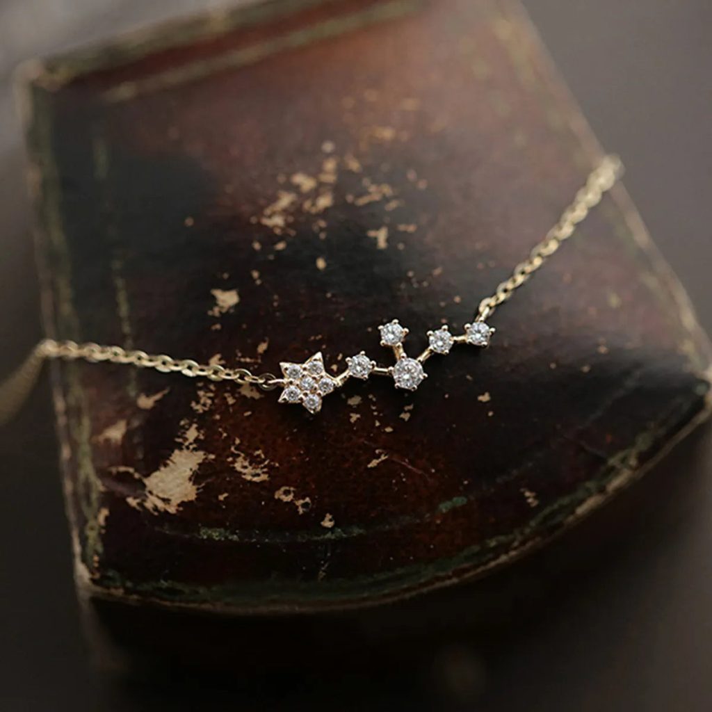 Milky Way Star Sterling Silver 14K Gold Plated Necklace - Image 5