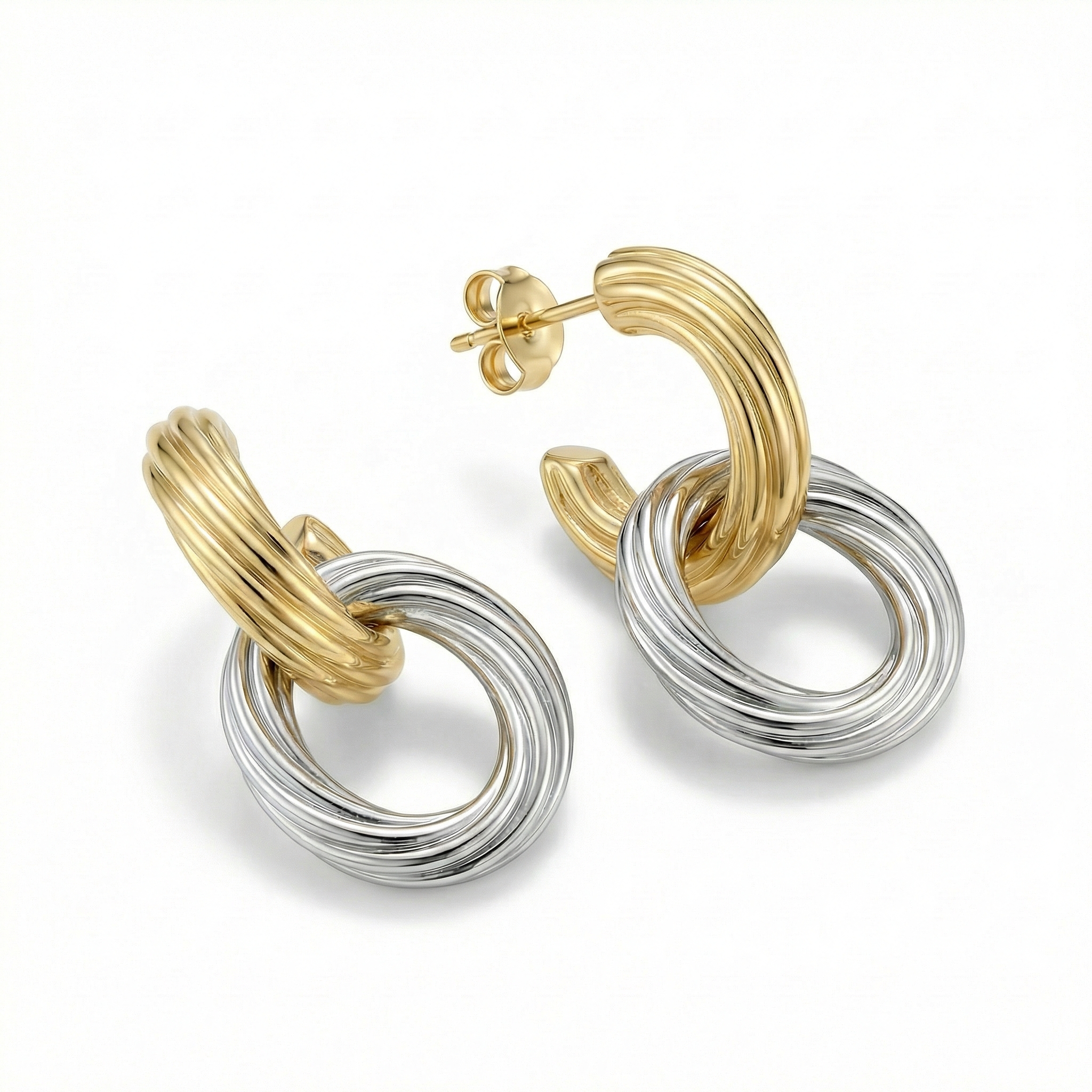 Duo Weave Titanium Steel Earrings